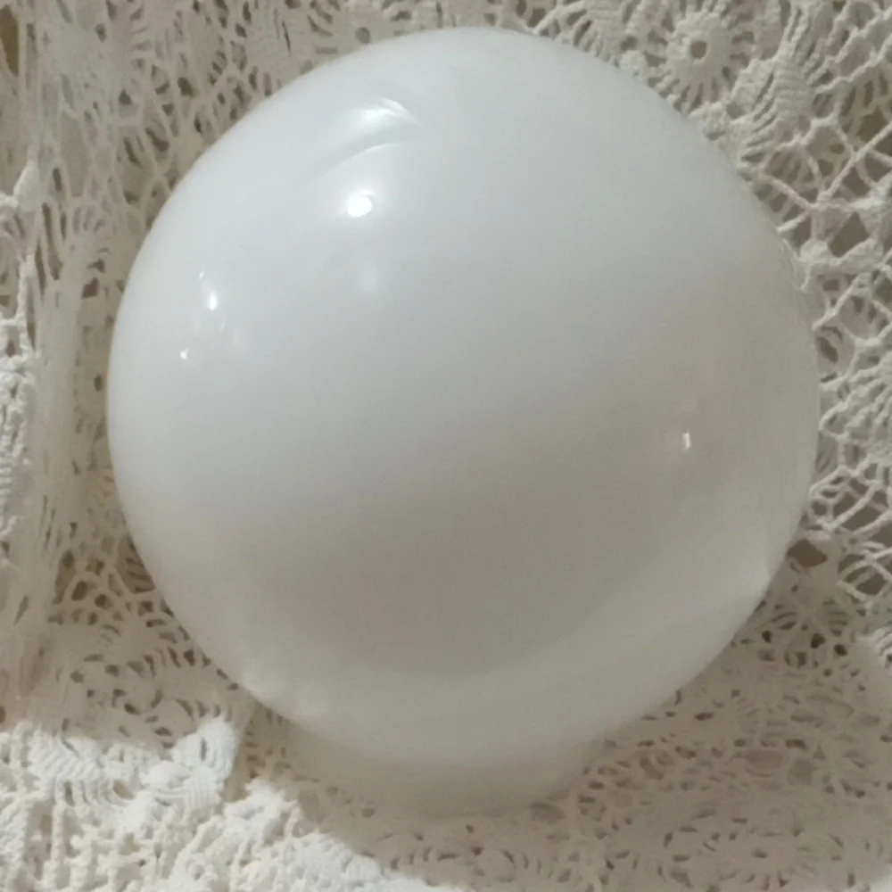 White Decorative glass mid century modern round globe for ceiling fan or light.